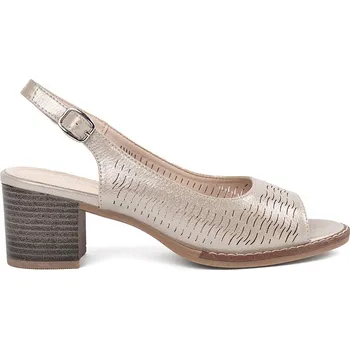 Dámské sandále Dámské zlaté sandály na nízkém podpatku, podpatek 5,5 cm SK832GO Velikost: 40