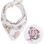 Dětský bavlněný šátek Sandra SA-567 Mořské víly a království na bílém 70 x 70 cm