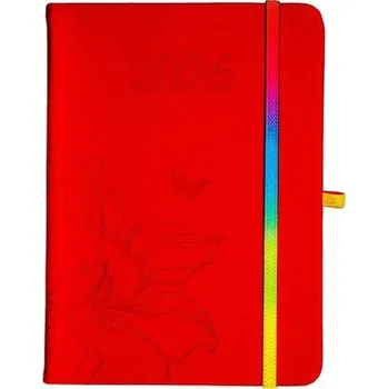 Diář Kalendarz 2026 B6 tyg. Hip Hop czerwony