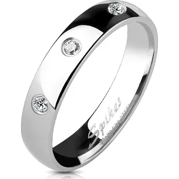 Prsten Spikes USA Ocelový prsten se 3mi zirkony - velikost 52 - OPR1198-4-52