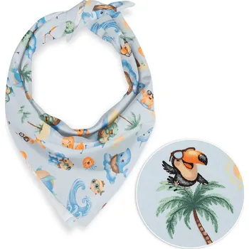 Šátek Dětský bavlněný šátek Sandra SA-535 Mořská zvířátka na světle modrém 45 x 45 cm