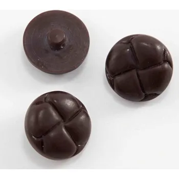 Knoflík Knoflík se spodním přišitím - hnědá imitace kůže - průměr 2 cm