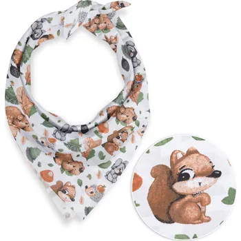 Šátek Dětský bavlněný šátek Sandra SA-282 Veverky a lesní kamarádi 45 x 45 cm