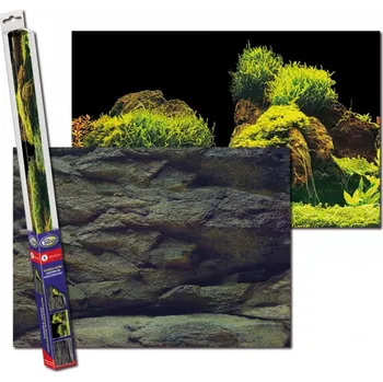 Dekorace do akvária Pozadí tapeta skála / rostliny oboustranné 150 x 60 cm