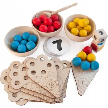 Dřevěná hračka Dřevěná hračka Ulanik Montessori "Sladké počítání"