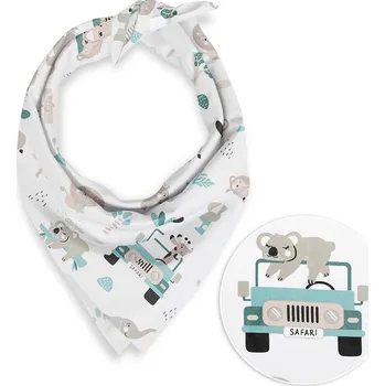 Dětský bavlněný šátek Sandra SA-477 Šedobéžová zvířátka v Safari 55 x 55 cm