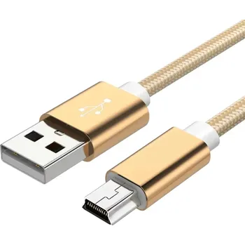 Datový kabel Rychlonabíjecí USB A na Micro USB kabel 25 cm 2A Mini USB nabíjecí a datový kabel pro přenos dat krátký kabel pro powerbanky a zařízení zlatá
