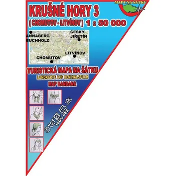 Mapy na šátku Krušné hory 3 - mapa na šátku