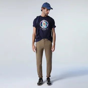 Pánské Tričko s krátkým rukávem NORTH SAILS SS T-SHIRT W/GRAPHIC 692820-0802 – Tmavě modrá L