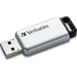 Verbatim USB flash disk, USB 3.0, 64GB, Secure Pro, stříbrný, 98666, USB A, AES 256-bit šifrování, s výsuvným konektorem