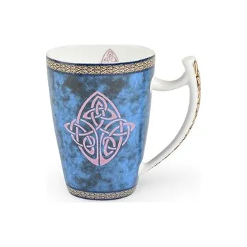 Porcelánový hrnek Celtic, modrý, keltský dekor, 500 ml