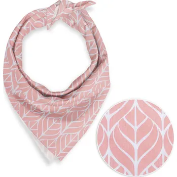 Bavlněný šátek Sandra SA-211 Listy na starorůžovém 55 x 55 cm
