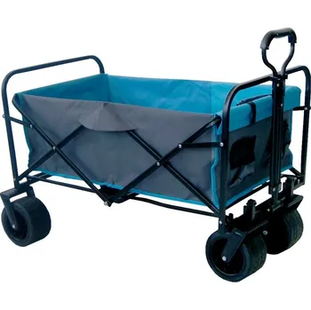 Zahradní vozík Skládací přepravní vozík - prémiový 150 L Šedá