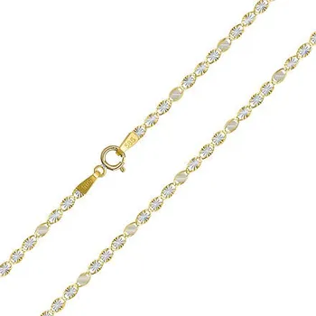 Řetízek Zlatý řetízek Valentino ze žlutého a bílého zlata s broušenými a hladkými očky - 2 mm varianta 55 cm FNN1539NGYW-55 cm