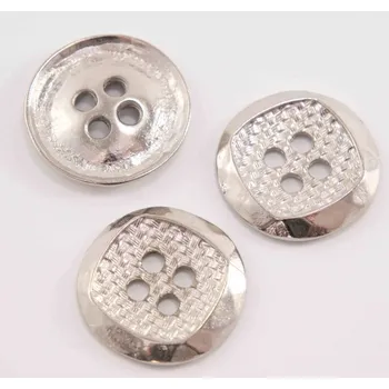 Knoflík Kovový knoflík - lesklá stříbrná - průměr 2,75 cm