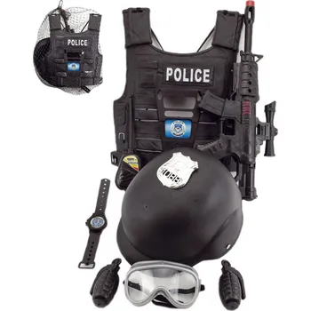 Hra na policii a hasiče Policejní set neprůstřelná vesta se samopalem a doplňky zásahové komando | 224228