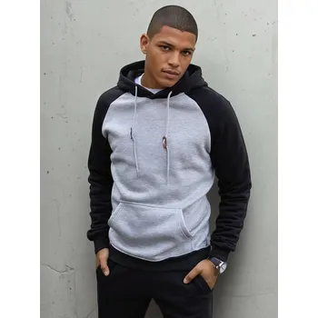 Pánská mikina Šedo-černá mikina s kapucí BX5492 Velikost: M