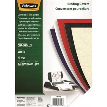 Vazač Kartonové obálky pro hřbetovou vazbu Fellowes Chromo Bílé