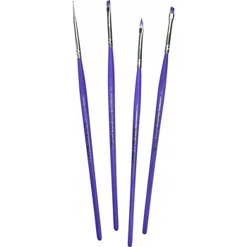 Kosmetický štětec 4x Štětec na zdobení, sonda na gelové a hybridní nehty, sada 4 ks