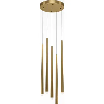 Závěsné LED svítidlo lustr zlaté tuby moderní neutrální 5 žárovek Maytoni