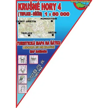 Mapy na šátku Krušné hory 4 - mapa na šátku