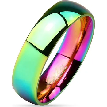 Šperk Šperky4U Ocelový prsten duhový, šíře 6 mm - velikost 49 - OPR0013-6-49