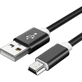 Datový kabel Rychlonabíjecí USB A na Micro USB kabel 1 m 2A Mini USB nabíjecí a datový kabel pro přenos dat telefon powerbanka sluchátka kamera černá