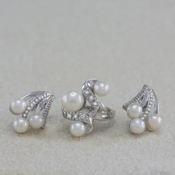 Souprava šperků Stříbrná perlová souprava Katrina