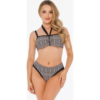 Dámská móda Dámské dvoudílné plavky Luxe 7 S939LX7 béžové se vzorem - Self 42E