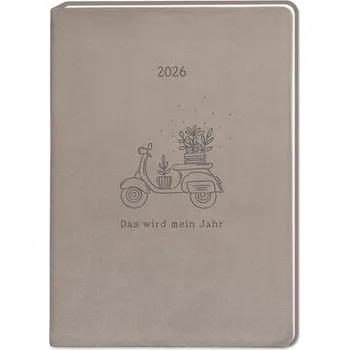 Terminplaner Lederlook 2026 Taupe - Grafik Werkstatt