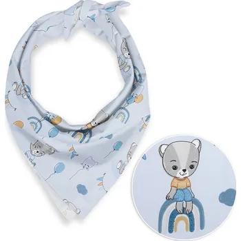 Šátek Dětský bavlněný šátek Sandra SA-463 Medvídci s balonky na světle modrém 45 x 45 cm