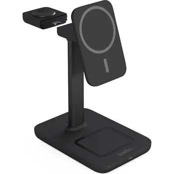 Spello 3in1 magnetický dobíjecí stojánek (MagSafe) - černý 9915101300235