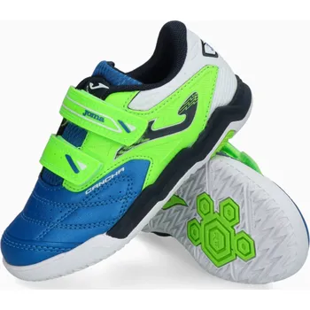 Dětská sálová obuv Dětské sálovky Joma Cancha 2404 IN zelená/modrá (10UK/ 28EU)