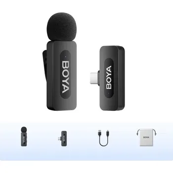 Mikrofon Bezdrátový klopový mikrofon pro Android USB-C 10 m dosah 10 h výdrž Plug and Play DSP potlačení šumu Všesměrové snímání zvuku