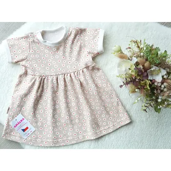 Dívčí šaty AMÁLKA Bavlněné letní šaty sedmikrásky, oříškové Velikost: 68-74