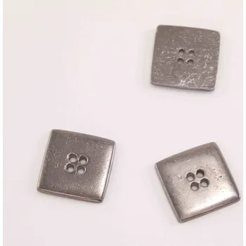 Knoflík Kovový knoflík - stříbrná - rozměr 1,65 cm x 1,65 cm