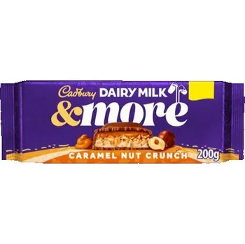 Čokoláda Cadbury Dairy Milk & More mléčná čokoláda s karamelovou náplní s kousky oříšků 200 g