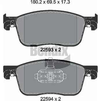 Brzdová destička Sada brzdových destiček, kotoučová brzda BENDIX Braking BPD1624