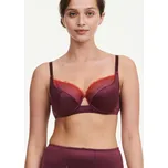 Polovyztužená podprsenka z úpletu a krajky Tatoo love Chantelle Pulp, s kosticemi švestková 70E