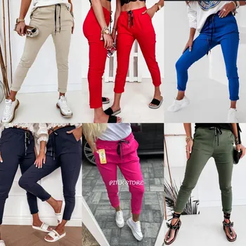 Dámské kalhoty Plátěné kalhoty Barva: Tmavě modrá