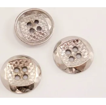 Knoflík Kovový knoflík - lesklá stříbrná - průměr 1,8 cm