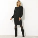 Úpletové šaty s ažurovým vzorem černá 34/36