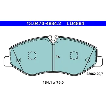Brzdová destička ATE 13.0470-4884.2