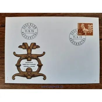 Sběratelství ŠVÝCARSKO FDC 1057 y, výplatní, architektura a řemesla, r. 1975