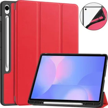 Pouzdro na tablet VSECHNONAMOBIL 107610 LEATHER Zaklápěcí kryt pro Samsung Galaxy Tab S10 FE+ červený