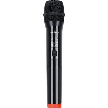 Mikrofon Bezdrátový mikrofon s displejem UHF přenos DSP čip 6,35mm konektor Výměnná baterie LCD displej Plug and Play Mikrofon pro karaoke černá