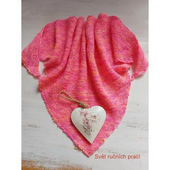 Šátek Svět ručních prací Pink se žlutou - šátek