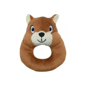 Plyšové chrastítko Veverka, 12cm - hnědá