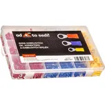 sada izolovaných krimpovacích kabelových ok, konektorů faston, vidliček, a kabelových spojek (1200 ks)