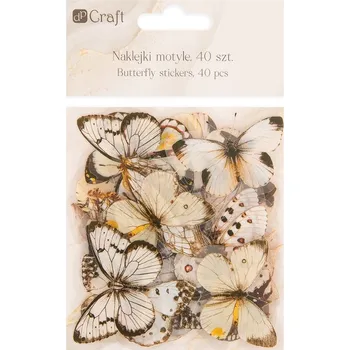 samolepka DP Craft Samolepky průhledné motýli přírodní 40ks